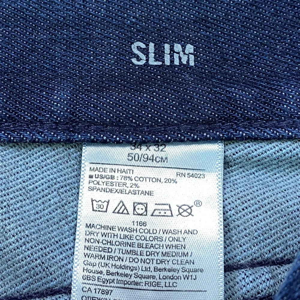 Banana Republic Traveler Jeans Mens 34x32 Slim Cotton Stretch Indigo Dark Wash